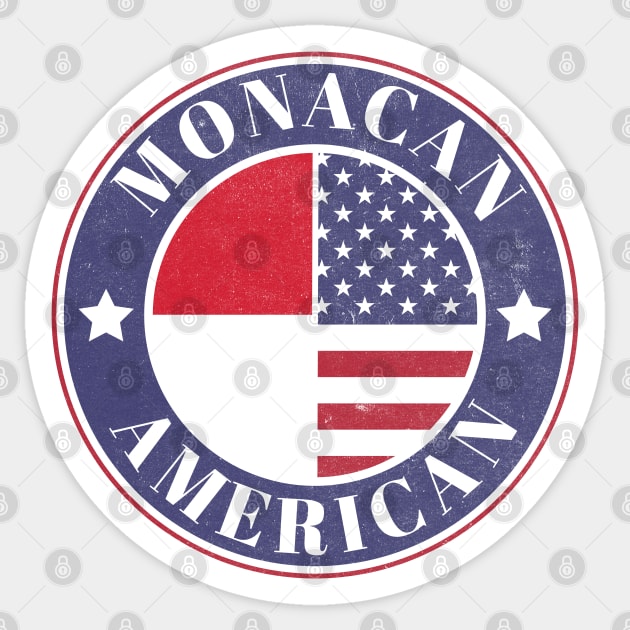 Proud Monacan-American Badge - Monaco Flag Sticker by Yesteeyear